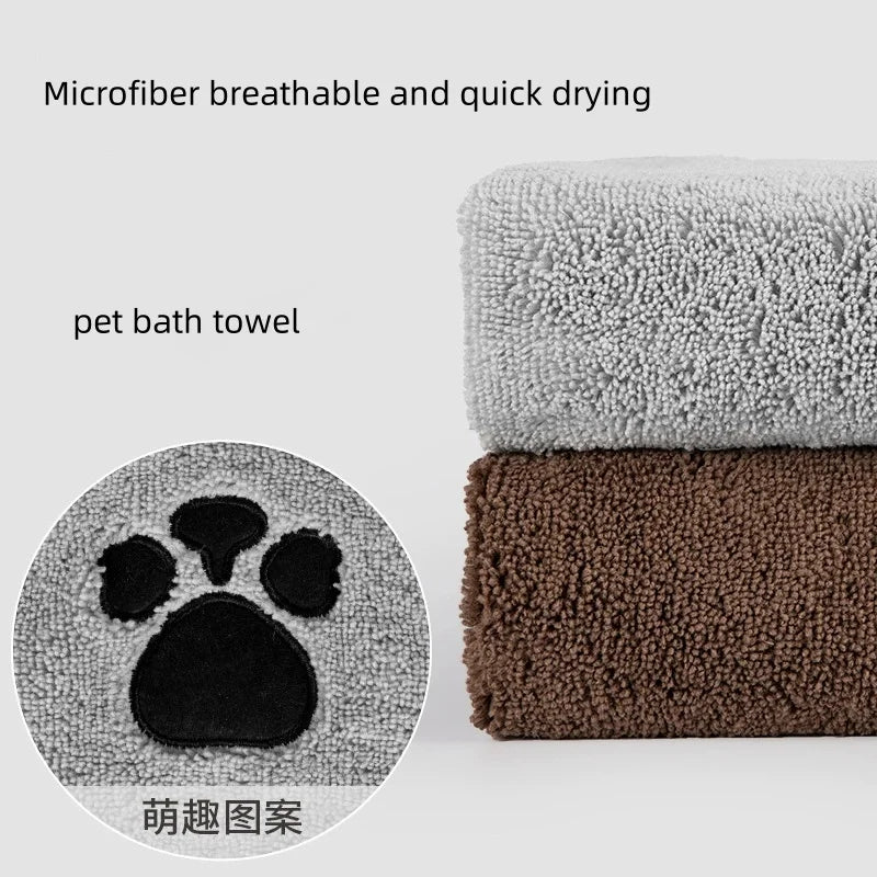 2025 New Pet Bath Towel Water Absorbent Quick-Drying Pet Towel Pet Shop Dog Cat Gift Pet Supplies