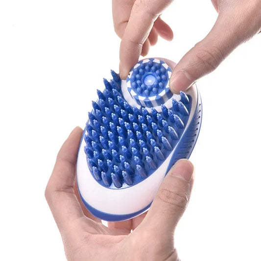 Pet Dog Cat Bath Brush 2-In-1 Pet SPA Massage Comb Soft Silicone Pet Shower Hair Grooming Cmob Dog Cleaning Tool Pet Supplies
