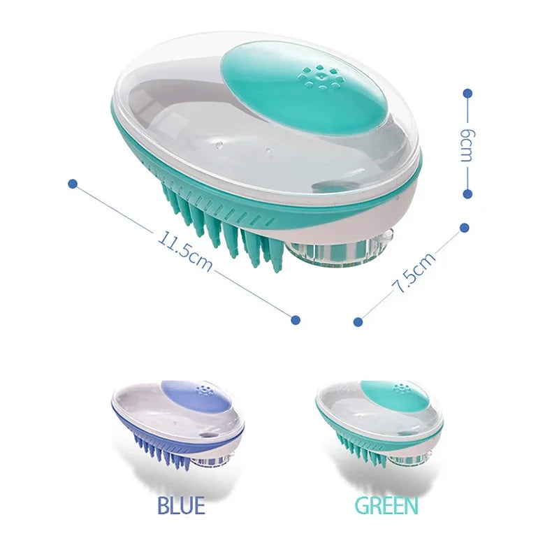 Pet Dog Cat Bath Brush 2-In-1 Pet SPA Massage Comb Soft Silicone Pet Shower Hair Grooming Cmob Dog Cleaning Tool Pet Supplies